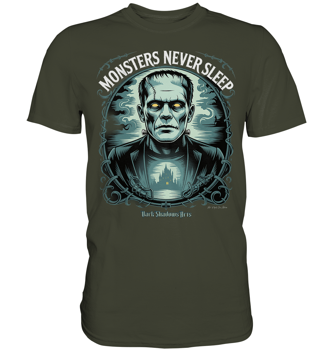 Monsters Never Sleep – Die Ewigkeit der Angst - Premium Shirt | Unisex - Shirts | Dark Shadows Arts