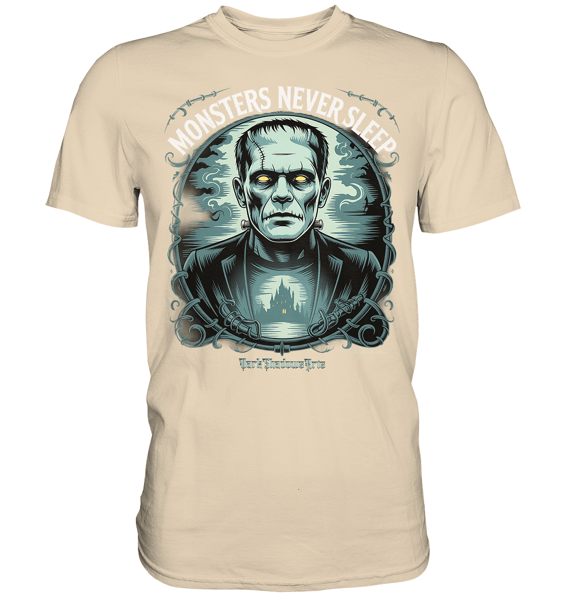 Monsters Never Sleep – Die Ewigkeit der Angst - Premium Shirt | Unisex - Shirts | Dark Shadows Arts
