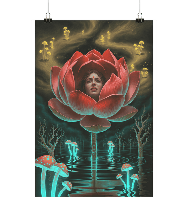Mourning Lotus - Die düstere Eleganz der leuchtenden Blume - Poster Din A1 (hoch) | Wall Art | Dark Shadows Arts