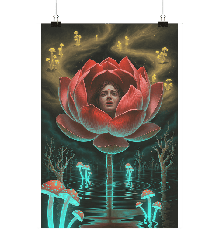 Mourning Lotus - Die düstere Eleganz der leuchtenden Blume - Poster Din A1 (hoch) | Wall Art | Dark Shadows Arts