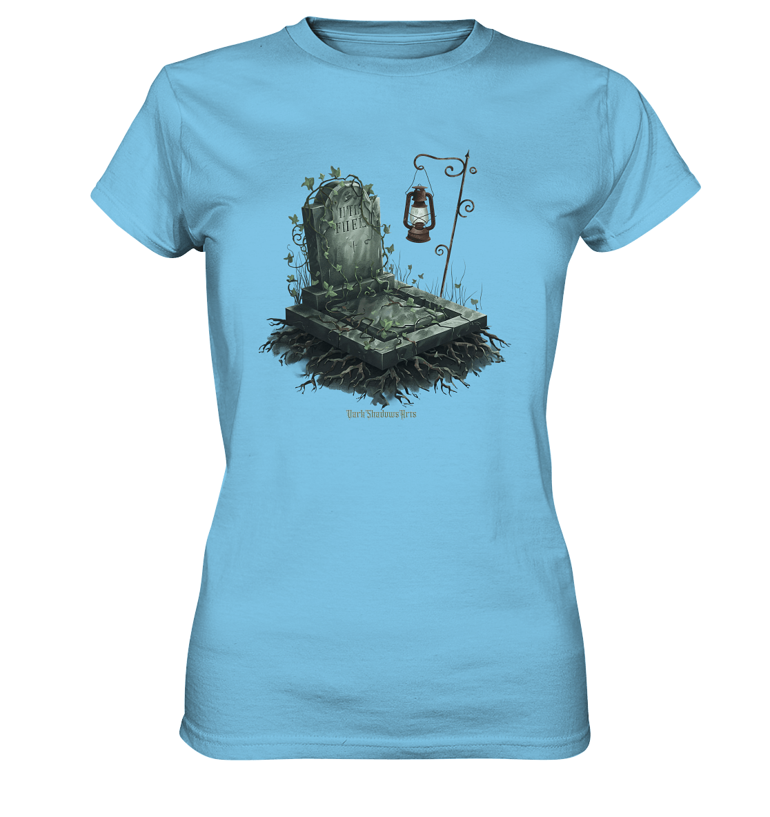 Mystische Grabstein - Illustration mit Laterne und Efeu - Ladies Premium Shirt | Lady - Shirts | Dark Shadows Arts