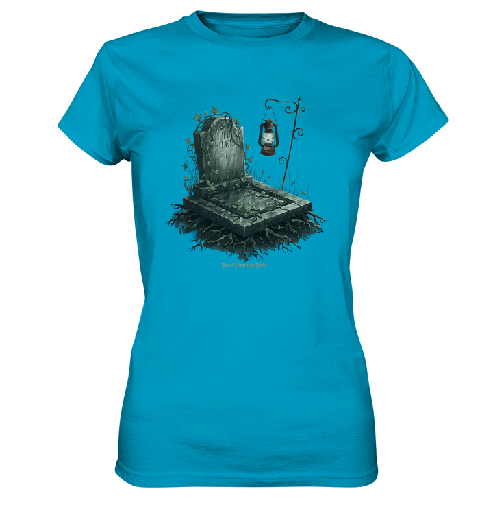 Mystische Grabstein - Illustration mit Laterne und Efeu - Ladies Premium Shirt | Lady - Shirts | Dark Shadows Arts
