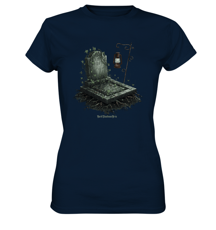 Mystische Grabstein - Illustration mit Laterne und Efeu - Ladies Premium Shirt | Lady - Shirts | Dark Shadows Arts