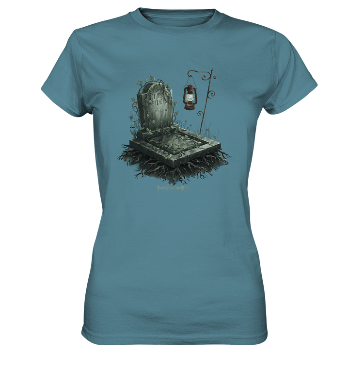 Mystische Grabstein - Illustration mit Laterne und Efeu - Ladies Premium Shirt | Lady - Shirts | Dark Shadows Arts