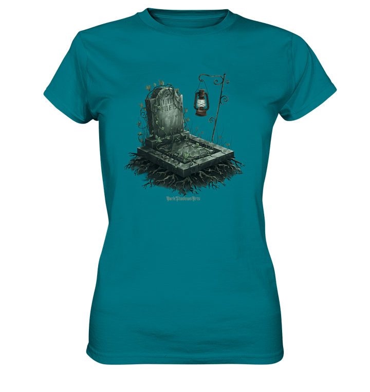 Mystische Grabstein - Illustration mit Laterne und Efeu - Ladies Premium Shirt | Lady - Shirts | Dark Shadows Arts