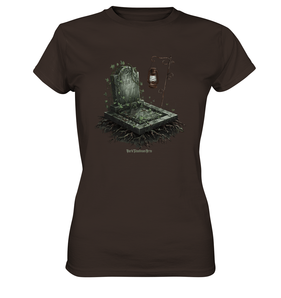 Mystische Grabstein - Illustration mit Laterne und Efeu - Ladies Premium Shirt | Lady - Shirts | Dark Shadows Arts