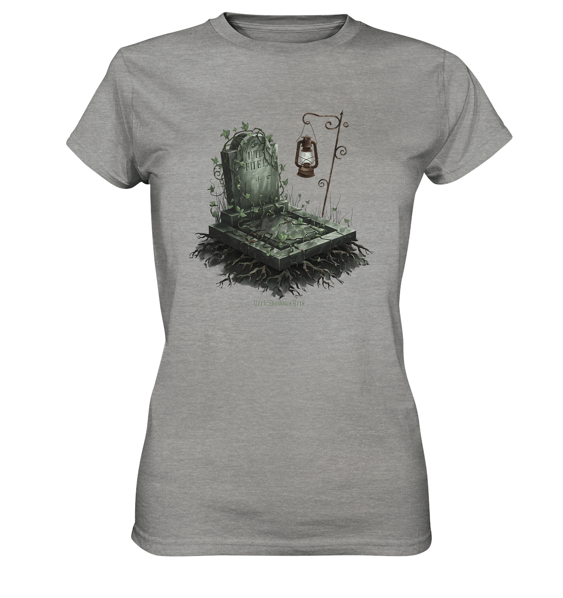 Mystische Grabstein - Illustration mit Laterne und Efeu - Ladies Premium Shirt | Lady - Shirts | Dark Shadows Arts