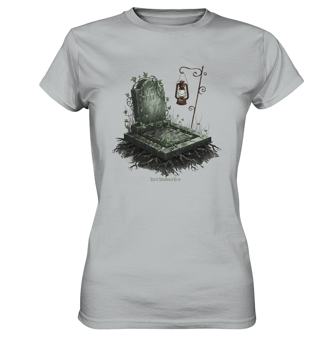 Mystische Grabstein - Illustration mit Laterne und Efeu - Ladies Premium Shirt | Lady - Shirts | Dark Shadows Arts