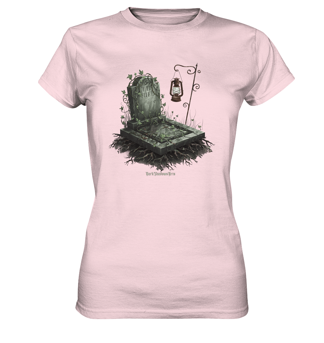 Mystische Grabstein - Illustration mit Laterne und Efeu - Ladies Premium Shirt | Lady - Shirts | Dark Shadows Arts