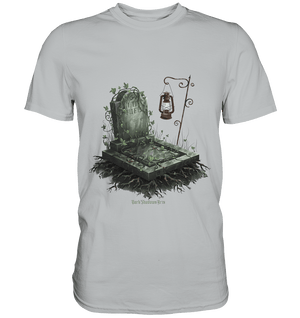 Mystische Grabstein - Illustration mit Laterne und Efeu - Premium Shirt | Unisex - Shirts | Dark Shadows Arts