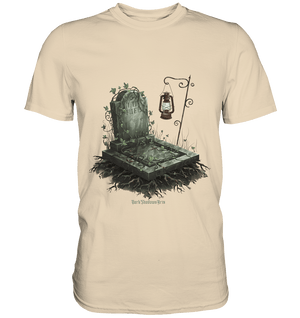 Mystische Grabstein - Illustration mit Laterne und Efeu - Premium Shirt | Unisex - Shirts | Dark Shadows Arts