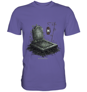 Mystische Grabstein - Illustration mit Laterne und Efeu - Premium Shirt | Unisex - Shirts | Dark Shadows Arts