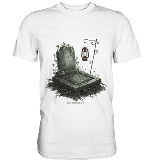 Mystische Grabstein - Illustration mit Laterne und Efeu - Premium Shirt | Unisex - Shirts | Dark Shadows Arts