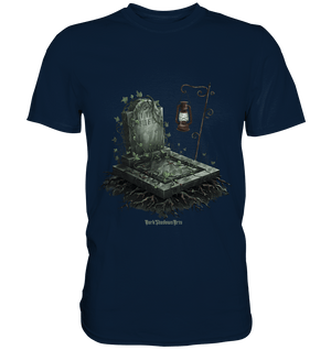 Mystische Grabstein - Illustration mit Laterne und Efeu - Premium Shirt | Unisex - Shirts | Dark Shadows Arts