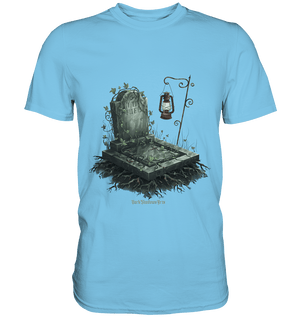 Mystische Grabstein - Illustration mit Laterne und Efeu - Premium Shirt | Unisex - Shirts | Dark Shadows Arts