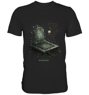 Mystische Grabstein - Illustration mit Laterne und Efeu - Premium Shirt | Unisex - Shirts | Dark Shadows Arts