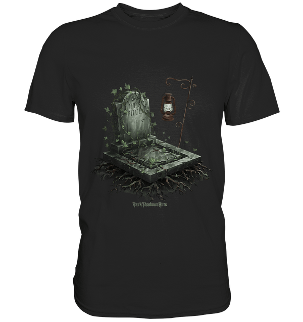 Mystische Grabstein - Illustration mit Laterne und Efeu - Premium Shirt | Unisex - Shirts | Dark Shadows Arts