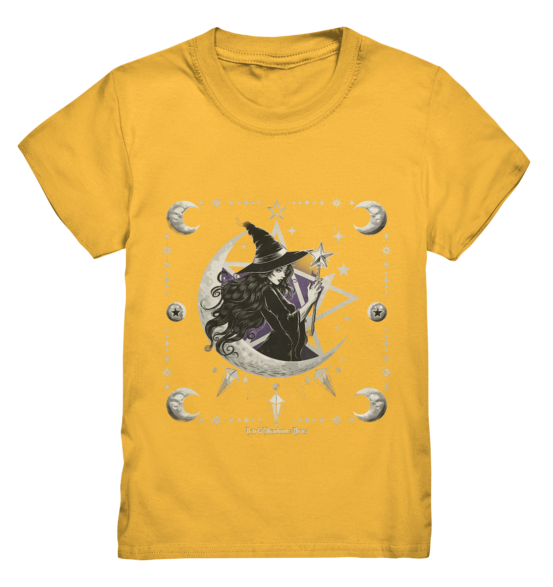 Mystische Hexe im Halbmond Magische Sternennacht - Kids Premium Shirt | Kids & Babys | Dark Shadows Arts