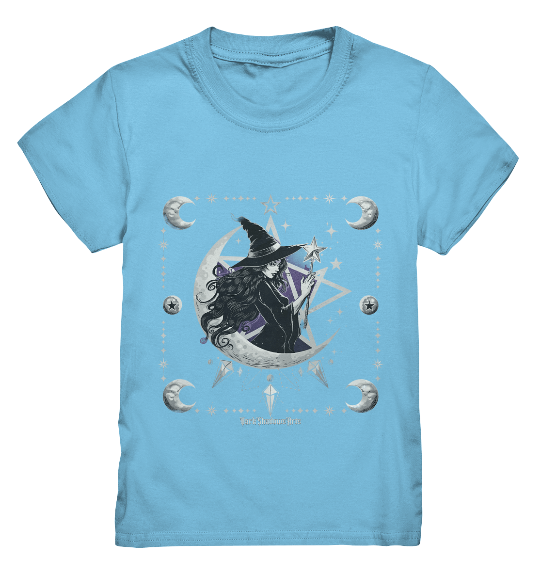 Mystische Hexe im Halbmond Magische Sternennacht - Kids Premium Shirt | Kids & Babys | Dark Shadows Arts