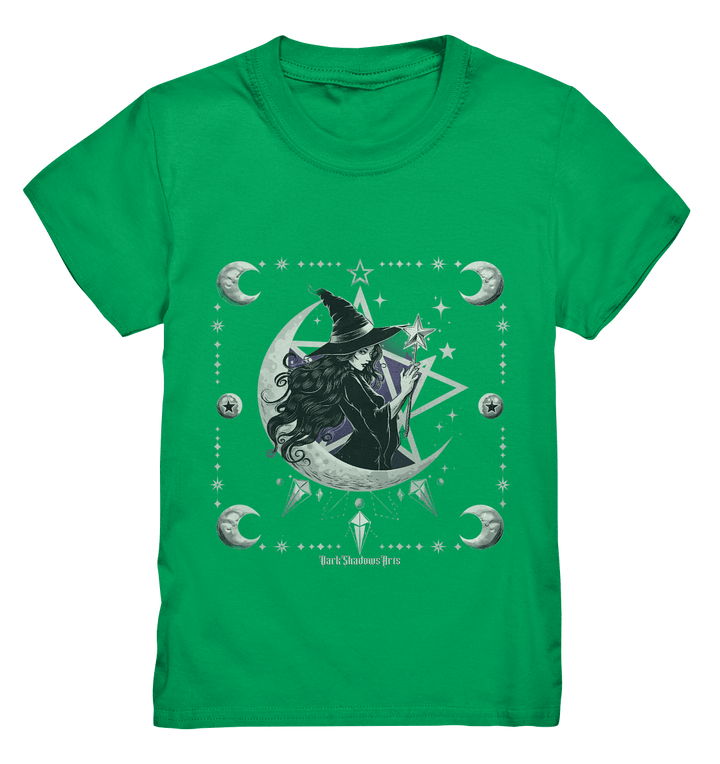 Mystische Hexe im Halbmond Magische Sternennacht - Kids Premium Shirt | Kids & Babys | Dark Shadows Arts