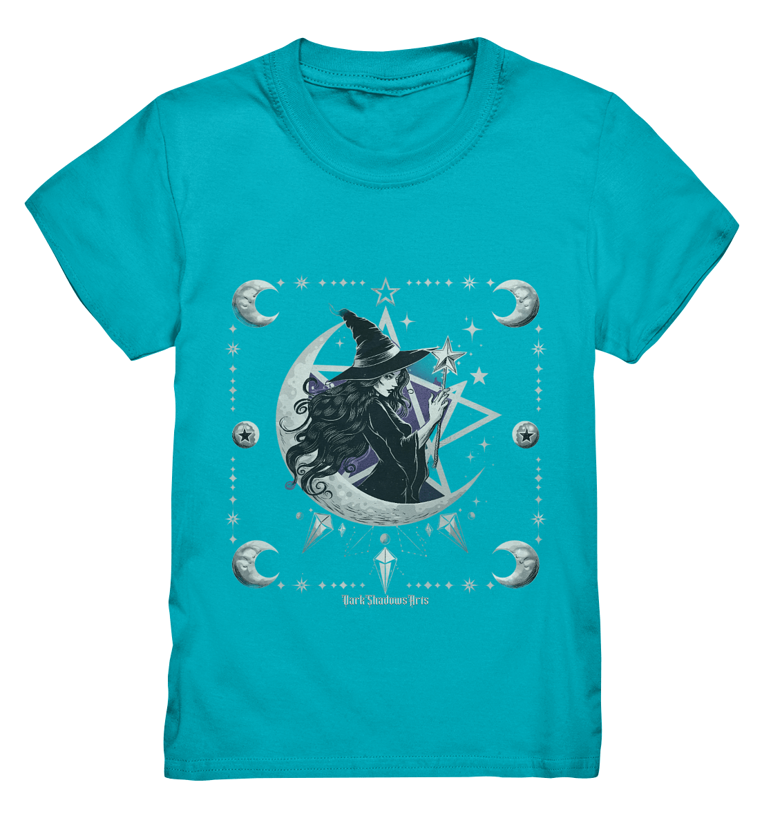Mystische Hexe im Halbmond Magische Sternennacht - Kids Premium Shirt | Kids & Babys | Dark Shadows Arts