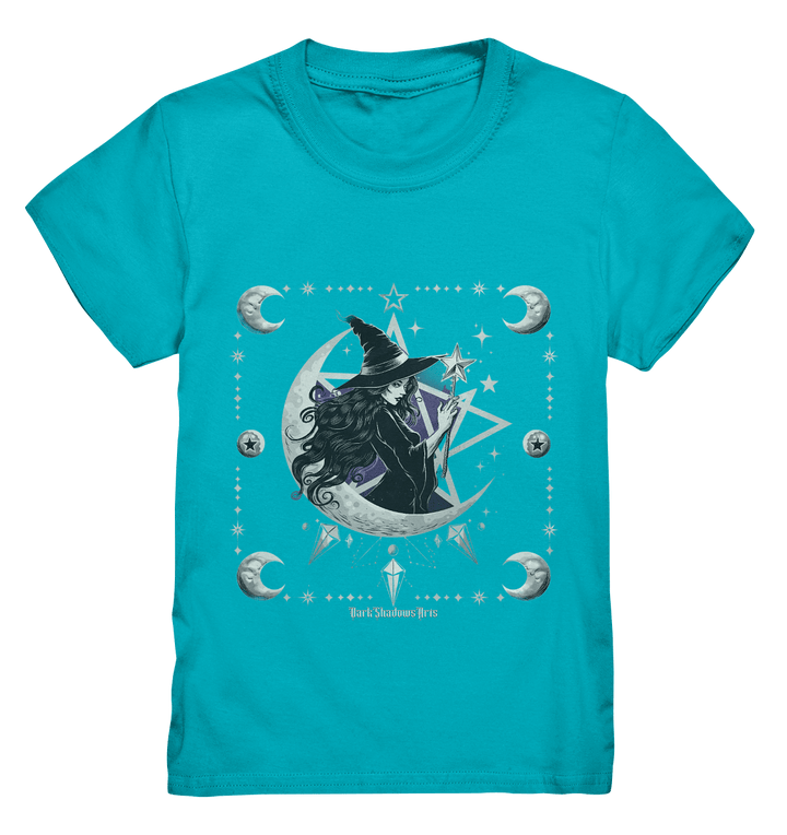 Mystische Hexe im Halbmond Magische Sternennacht - Kids Premium Shirt | Kids & Babys | Dark Shadows Arts