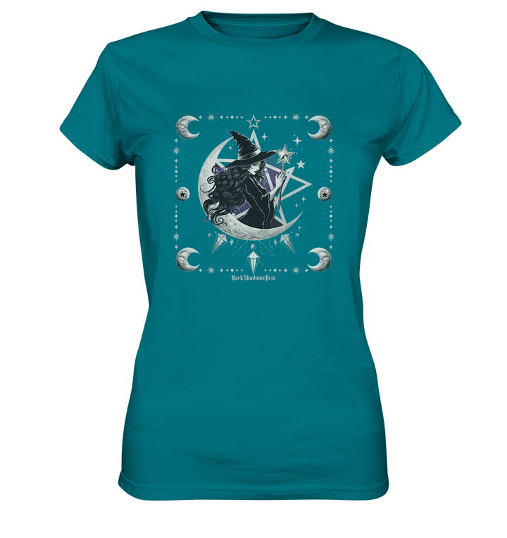 Mystische Hexe im Halbmond Magische Sternennacht - Ladies Premium Shirt | Lady - Shirts | Dark Shadows Arts