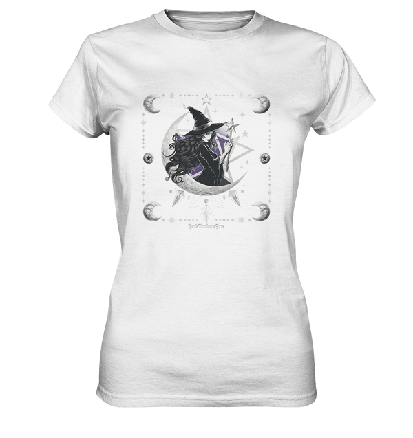 Mystische Hexe im Halbmond Magische Sternennacht - Ladies Premium Shirt | Lady - Shirts | Dark Shadows Arts