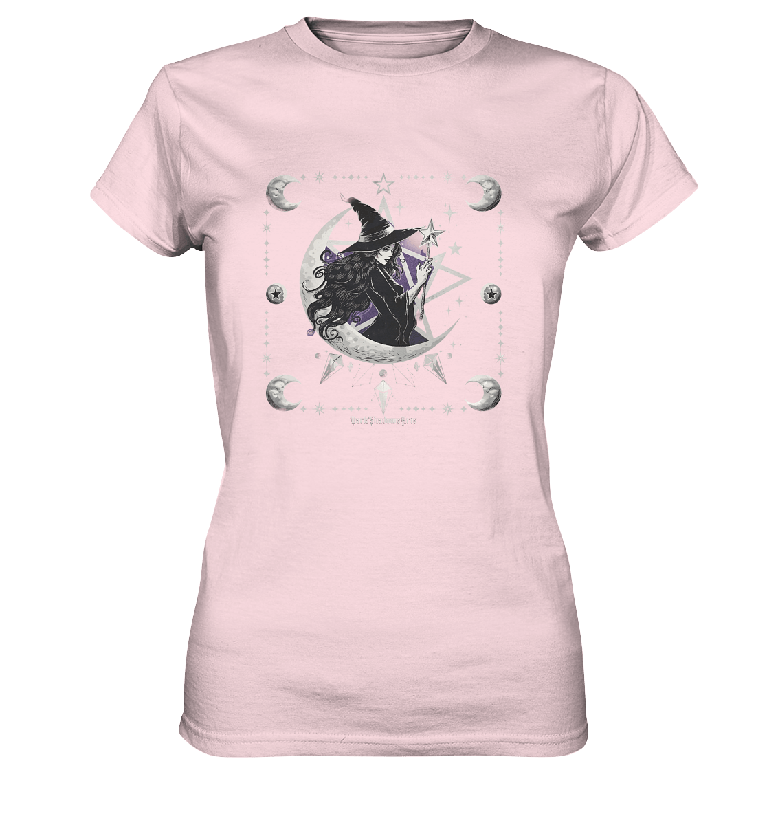 Mystische Hexe im Halbmond Magische Sternennacht - Ladies Premium Shirt | Lady - Shirts | Dark Shadows Arts