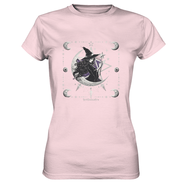 Mystische Hexe im Halbmond Magische Sternennacht - Ladies Premium Shirt | Lady - Shirts | Dark Shadows Arts