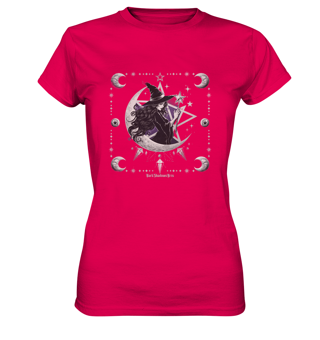 Mystische Hexe im Halbmond Magische Sternennacht - Ladies Premium Shirt | Lady - Shirts | Dark Shadows Arts