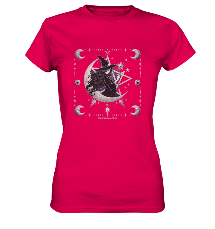 Mystische Hexe im Halbmond Magische Sternennacht - Ladies Premium Shirt | Lady - Shirts | Dark Shadows Arts