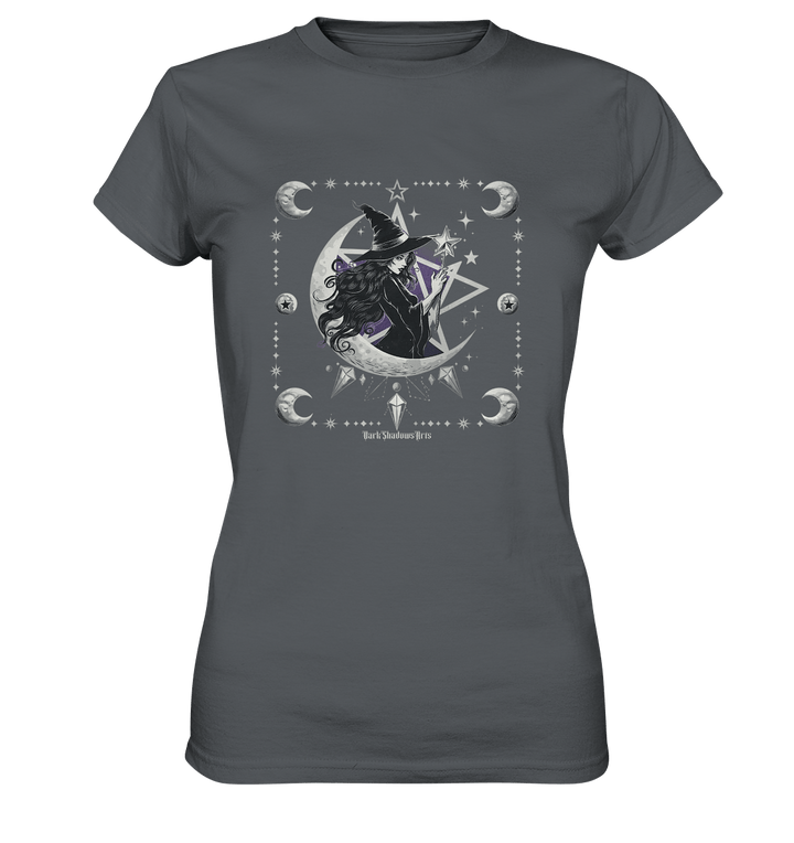 Mystische Hexe im Halbmond Magische Sternennacht - Ladies Premium Shirt | Lady - Shirts | Dark Shadows Arts