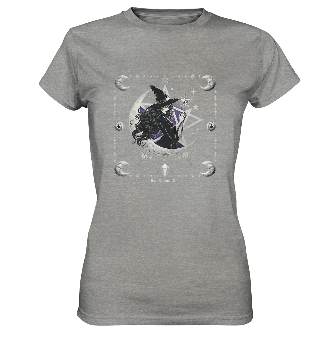 Mystische Hexe im Halbmond Magische Sternennacht - Ladies Premium Shirt | Lady - Shirts | Dark Shadows Arts