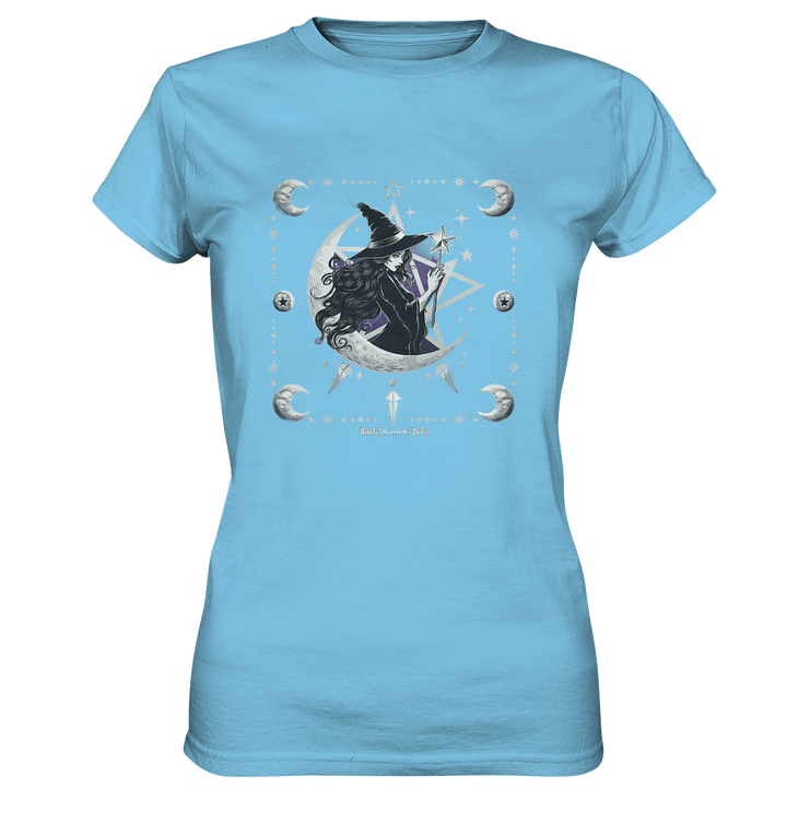 Mystische Hexe im Halbmond Magische Sternennacht - Ladies Premium Shirt | Lady - Shirts | Dark Shadows Arts