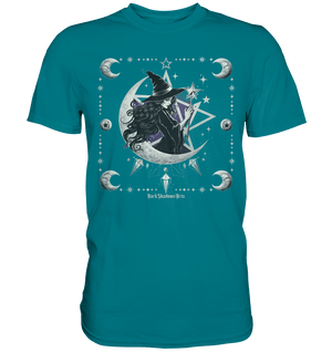Mystische Hexe im Halbmond Magische Sternennacht - Premium Shirt | Unisex - Shirts | Dark Shadows Arts