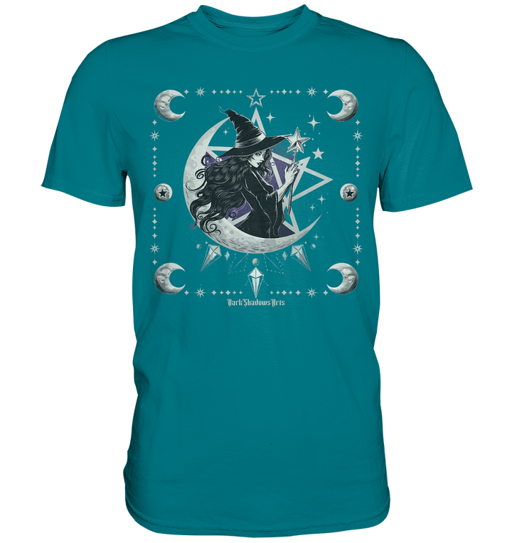 Mystische Hexe im Halbmond Magische Sternennacht - Premium Shirt | Unisex - Shirts | Dark Shadows Arts