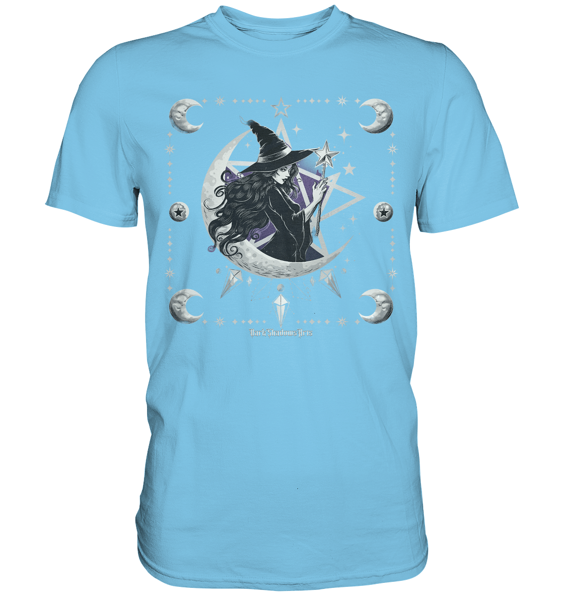 Mystische Hexe im Halbmond Magische Sternennacht - Premium Shirt | Unisex - Shirts | Dark Shadows Arts
