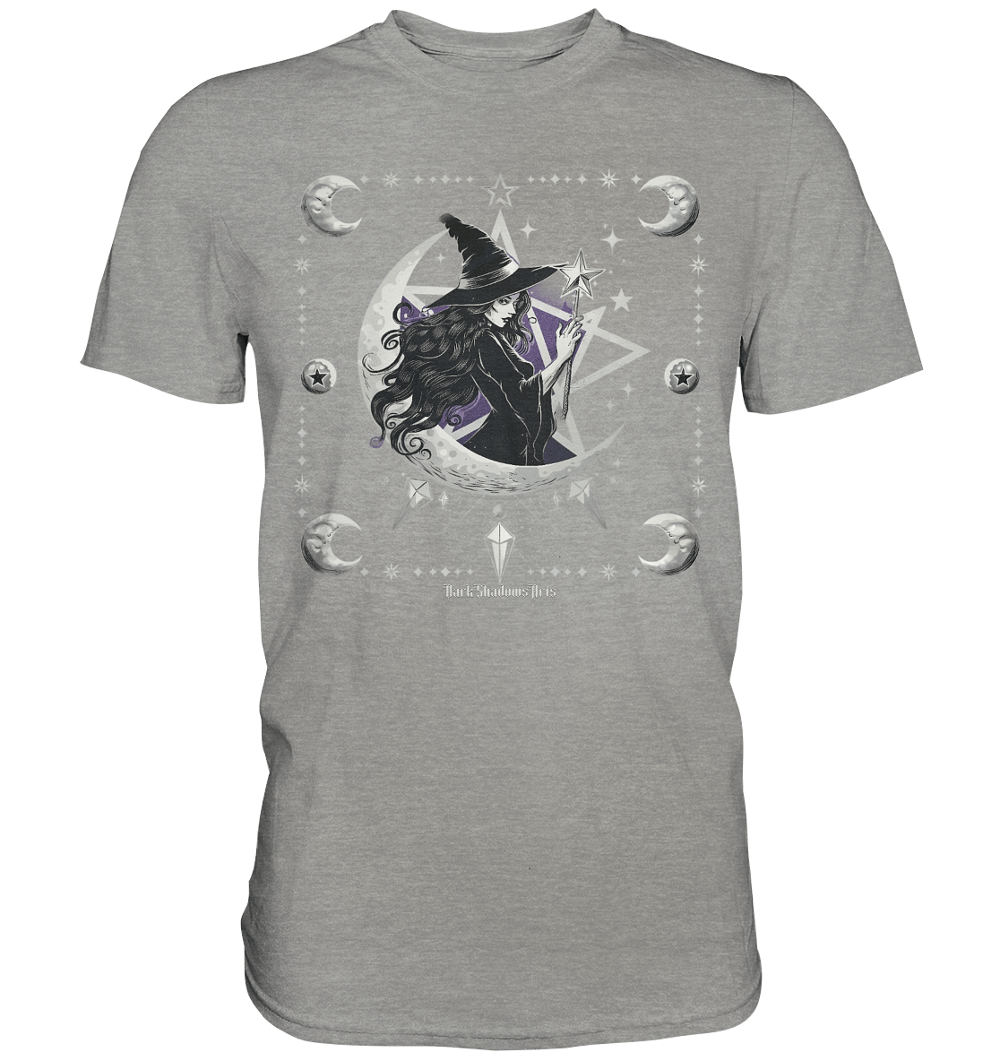 Mystische Hexe im Halbmond Magische Sternennacht - Premium Shirt | Unisex - Shirts | Dark Shadows Arts