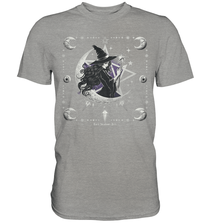 Mystische Hexe im Halbmond Magische Sternennacht - Premium Shirt | Unisex - Shirts | Dark Shadows Arts
