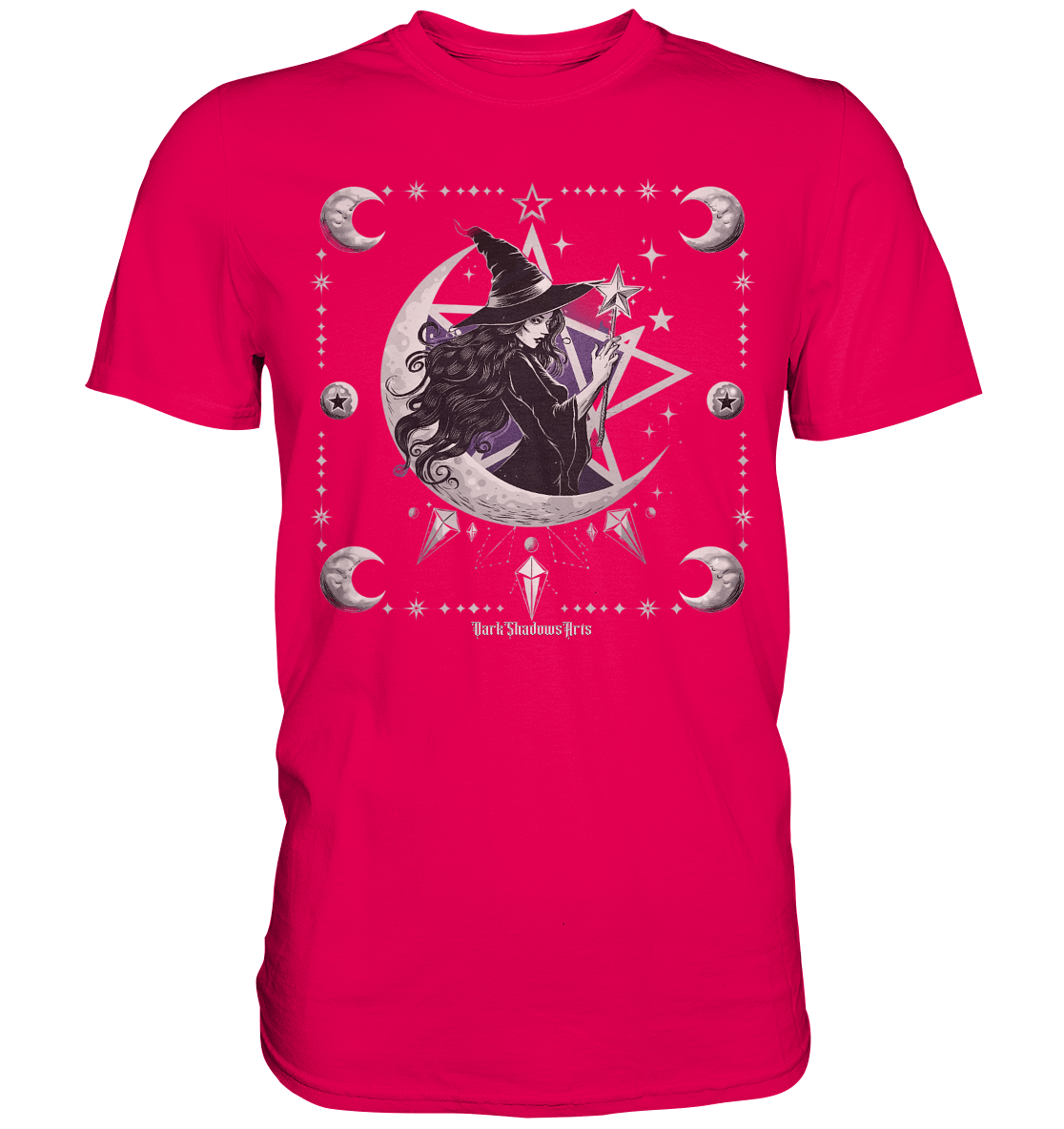 Mystische Hexe im Halbmond Magische Sternennacht - Premium Shirt | Unisex - Shirts | Dark Shadows Arts