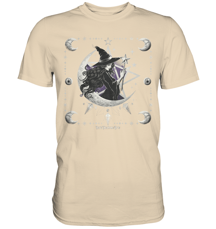 Mystische Hexe im Halbmond Magische Sternennacht - Premium Shirt | Unisex - Shirts | Dark Shadows Arts