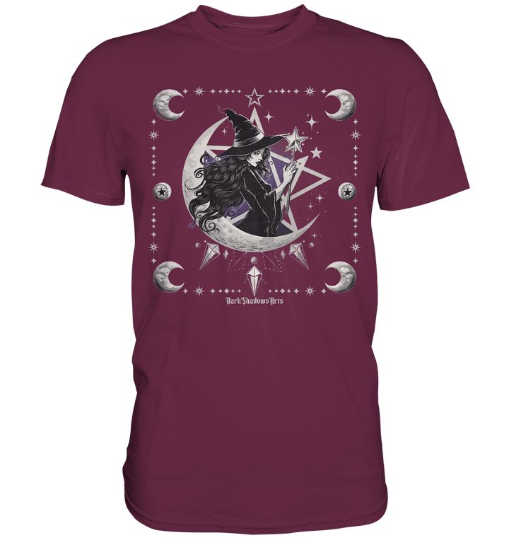 Mystische Hexe im Halbmond Magische Sternennacht - Premium Shirt | Unisex - Shirts | Dark Shadows Arts