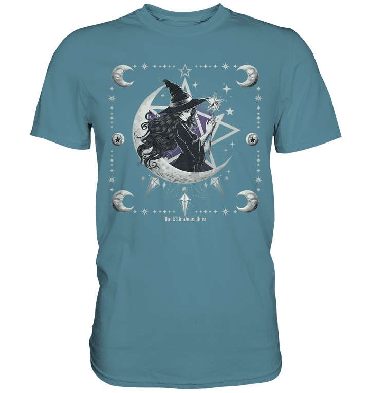 Mystische Hexe im Halbmond Magische Sternennacht - Premium Shirt | Unisex - Shirts | Dark Shadows Arts