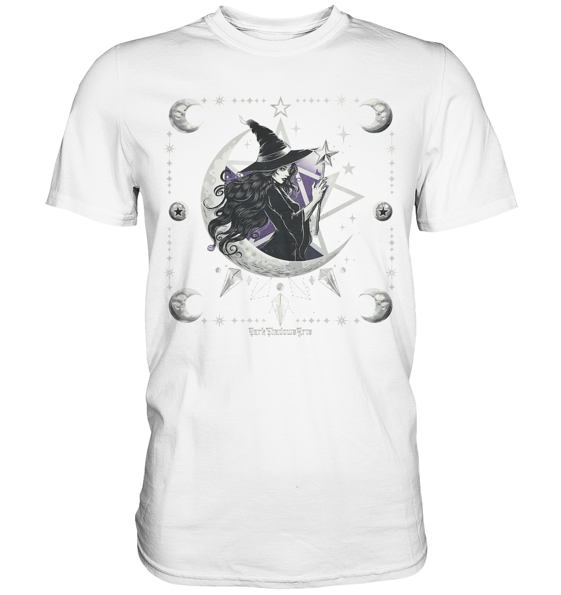 Mystische Hexe im Halbmond Magische Sternennacht - Premium Shirt | Unisex - Shirts | Dark Shadows Arts