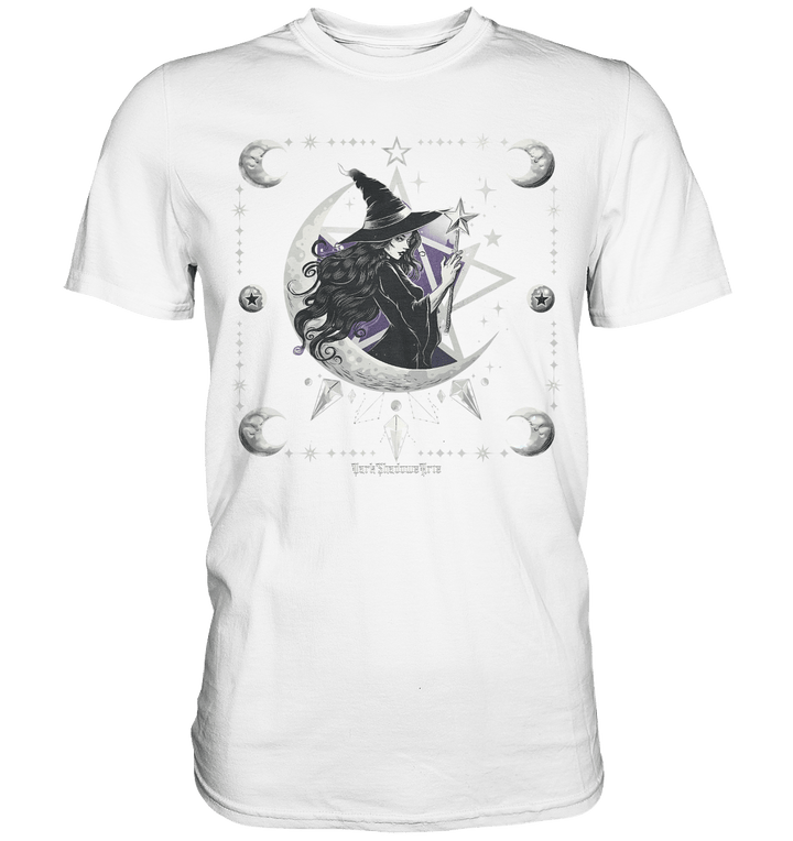 Mystische Hexe im Halbmond Magische Sternennacht - Premium Shirt | Unisex - Shirts | Dark Shadows Arts