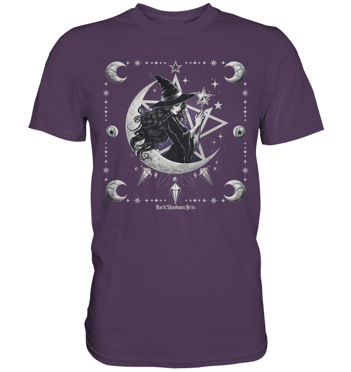 Mystische Hexe im Halbmond Magische Sternennacht - Premium Shirt | Unisex - Shirts | Dark Shadows Arts