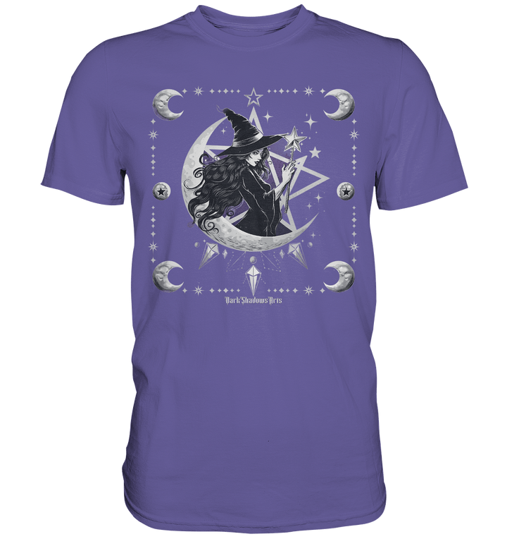 Mystische Hexe im Halbmond Magische Sternennacht - Premium Shirt | Unisex - Shirts | Dark Shadows Arts