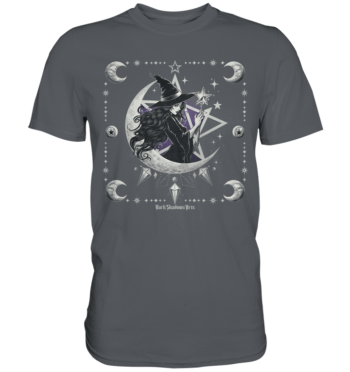 Mystische Hexe im Halbmond Magische Sternennacht - Premium Shirt | Unisex - Shirts | Dark Shadows Arts