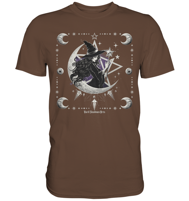 Mystische Hexe im Halbmond Magische Sternennacht - Premium Shirt | Unisex - Shirts | Dark Shadows Arts